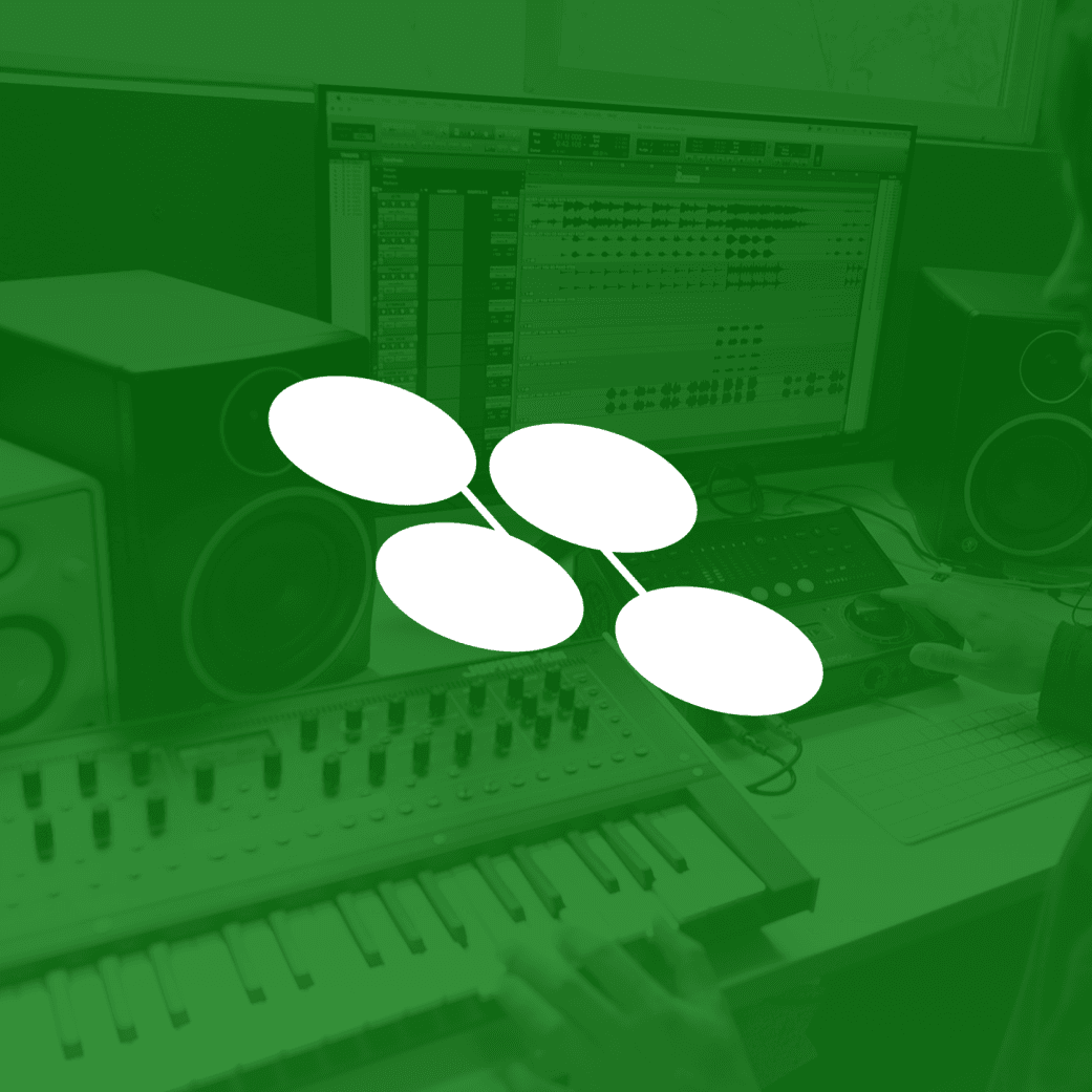 Studio producer at work